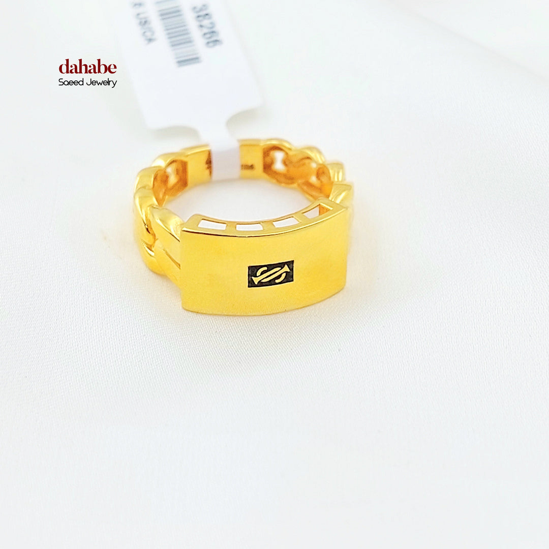 Deluxe Cuban Links Ring Made of 21K Gold by Saeed Jewelry 