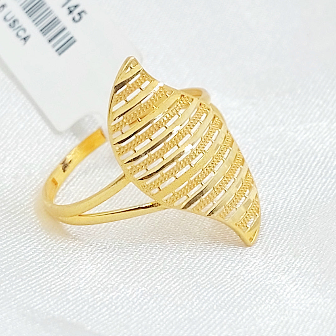 Deluxe Leaf Ring Made of 21K Gold by Saeed Jewelry 