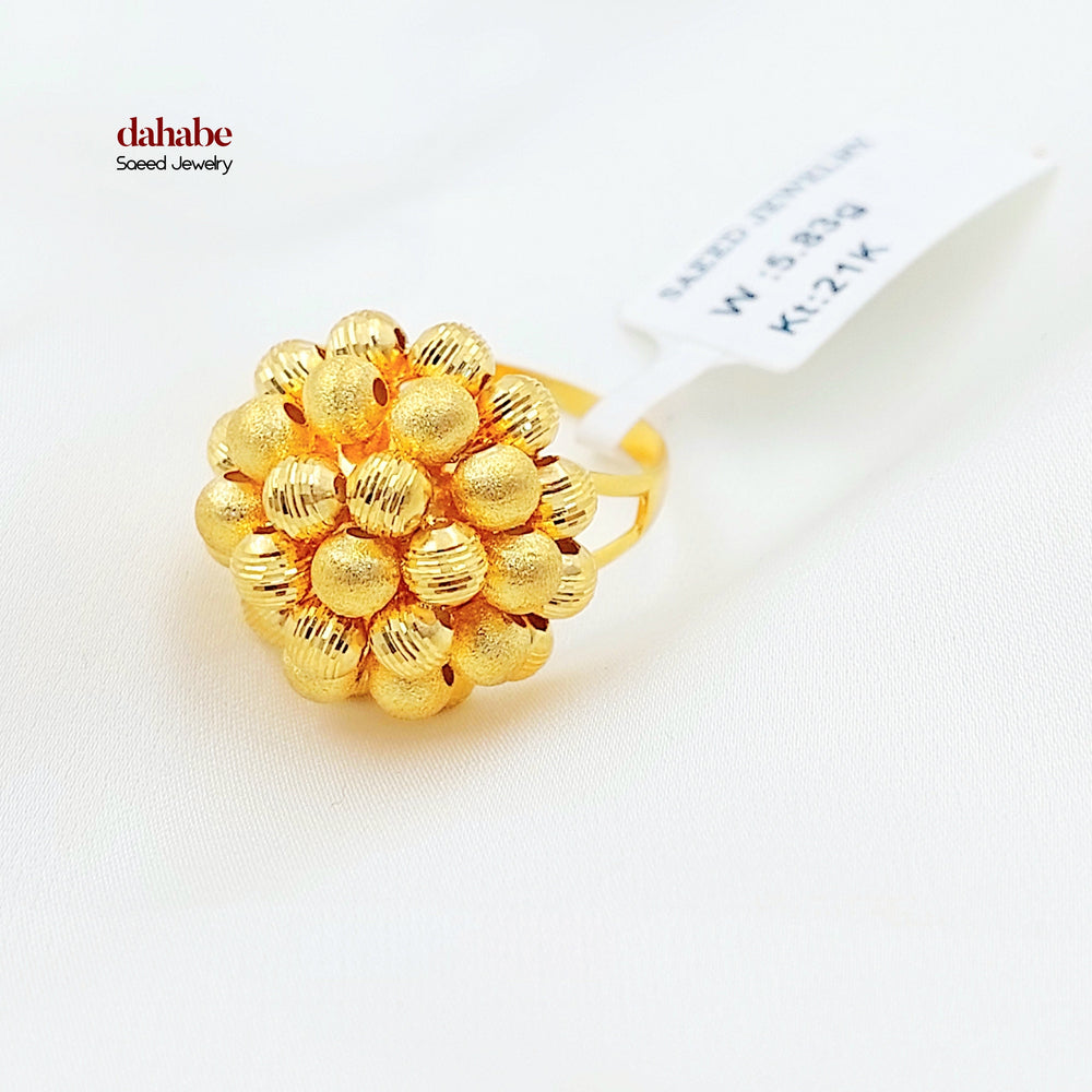 Deluxe Balls Ring Made of 21K Gold by Saeed Jewelry 