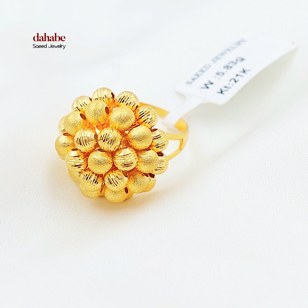 Deluxe Balls Ring Made of 21K Gold by Saeed Jewelry 