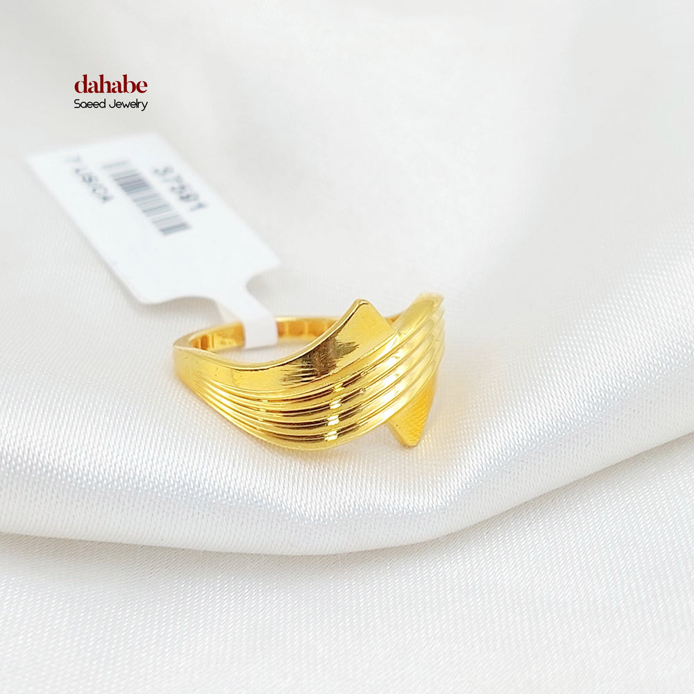 21K خاتم سادة اكسترا-مجوهرات الشيخ سعيد-Saeed Jewelry 