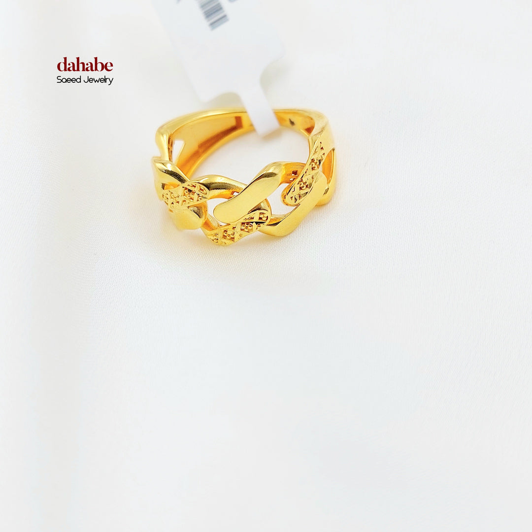 21K Gold Cuban Link Ring