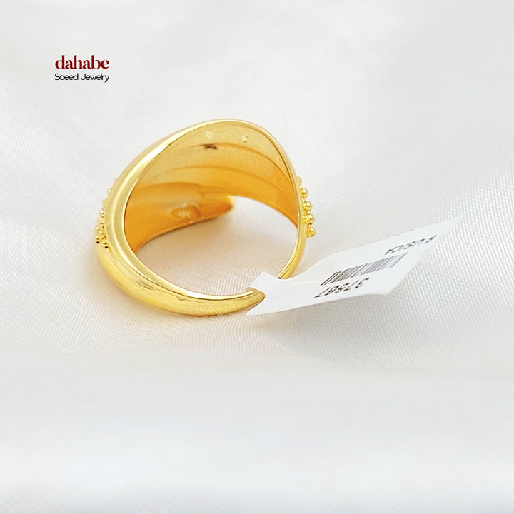 21K خاتم جنزير مرصع-مجوهرات الشيخ سعيد-Saeed Jewelry 