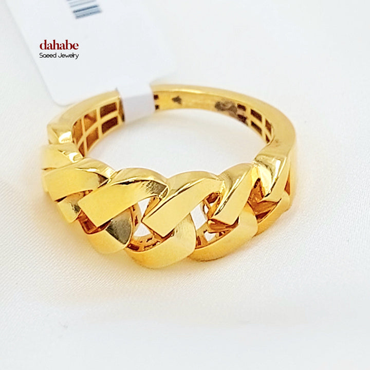 21K Gold Cuban Link Ring