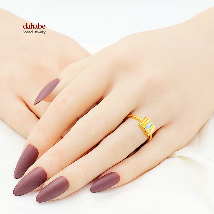 Deluxe Ring Made of 21K Gold by Saeed Jewelry 