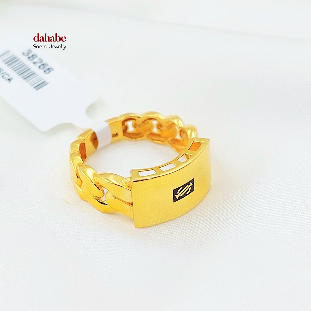 Deluxe Cuban Links Ring Made of 21K Gold by Saeed Jewelry 