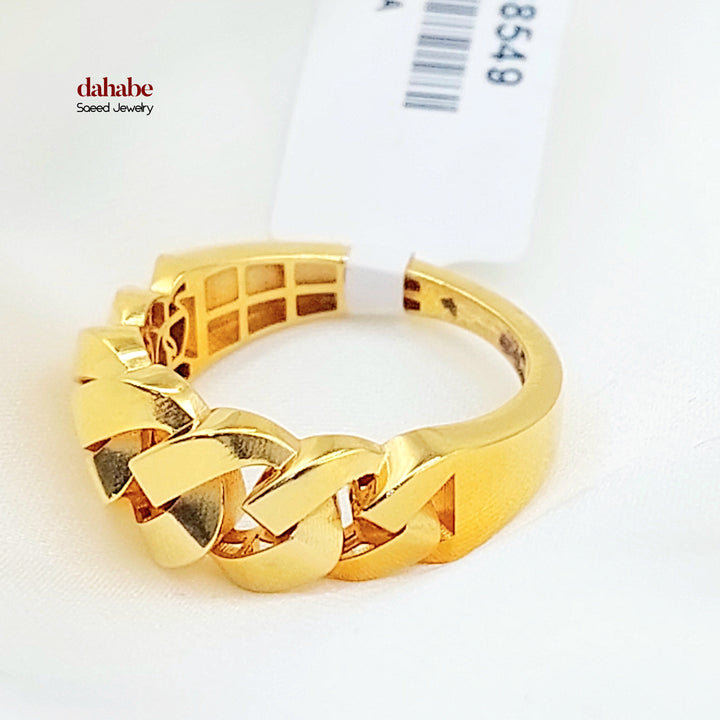 21K Gold Cuban Link Ring