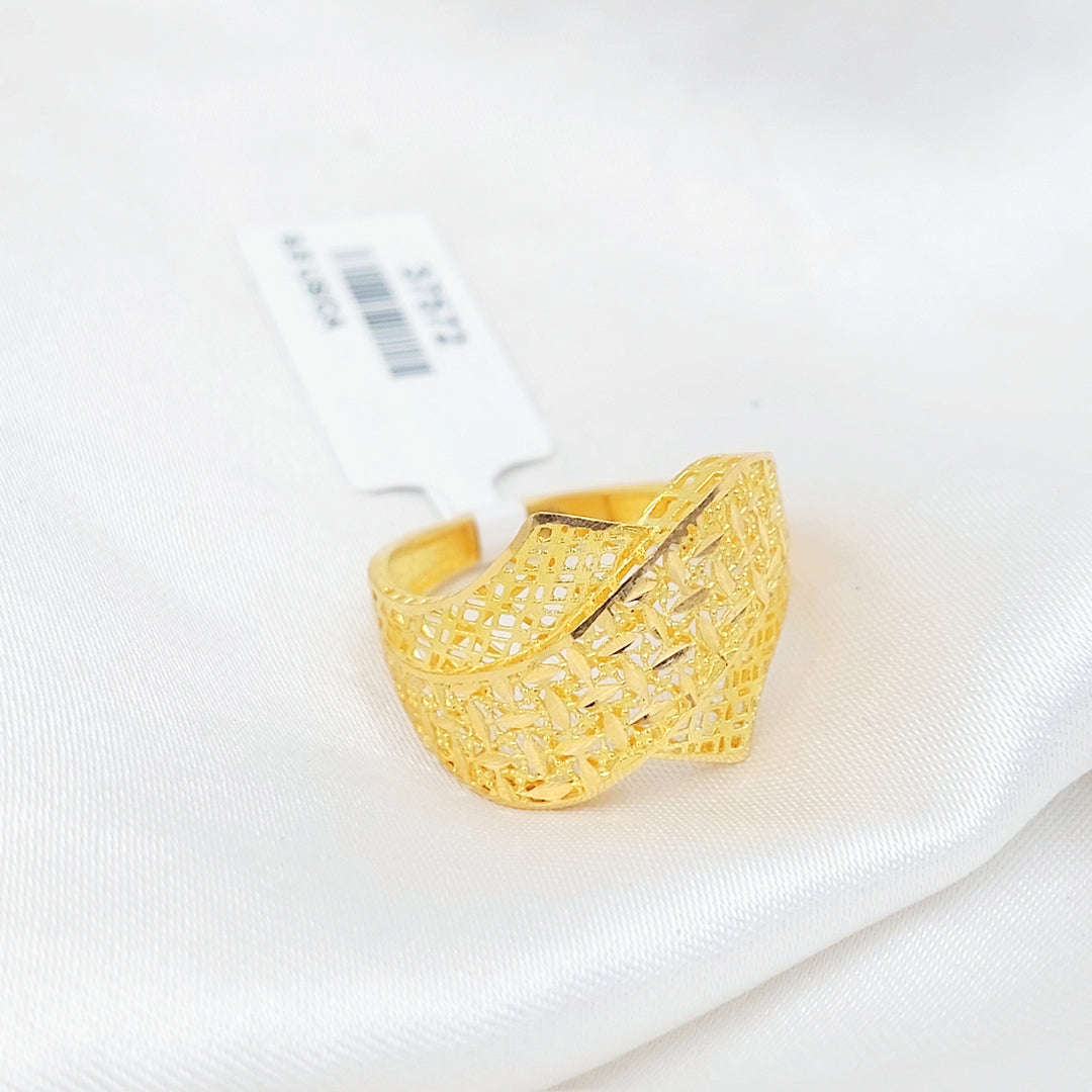 Deluxe Engraved Ring Made of 21K Gold by Saeed Jewelry 