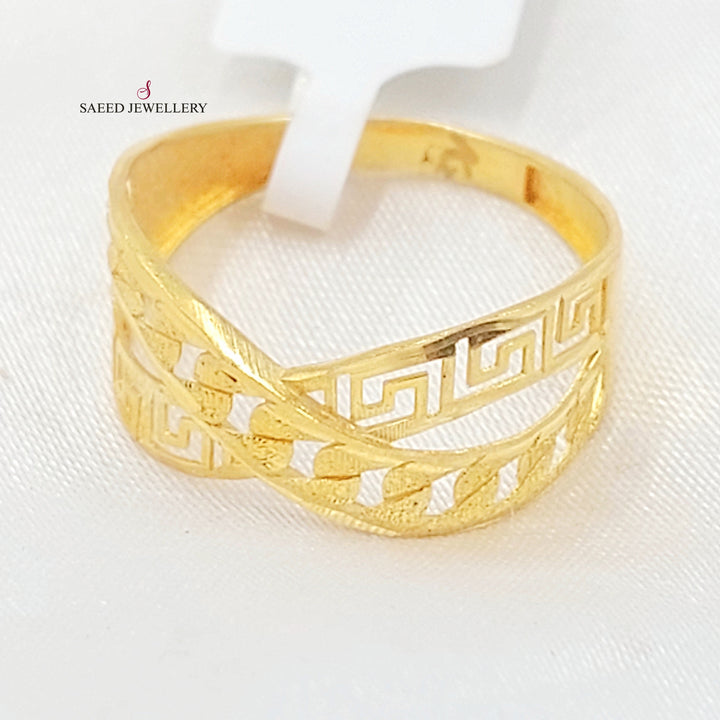 Deluxe X Style Ring Made of 21K Gold by Saeed Jewelry 