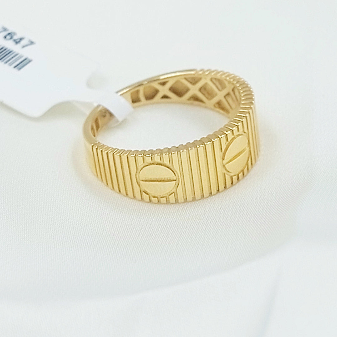 Deluxe Figaro Ring Made of 21K Gold by Saeed Jewelry 