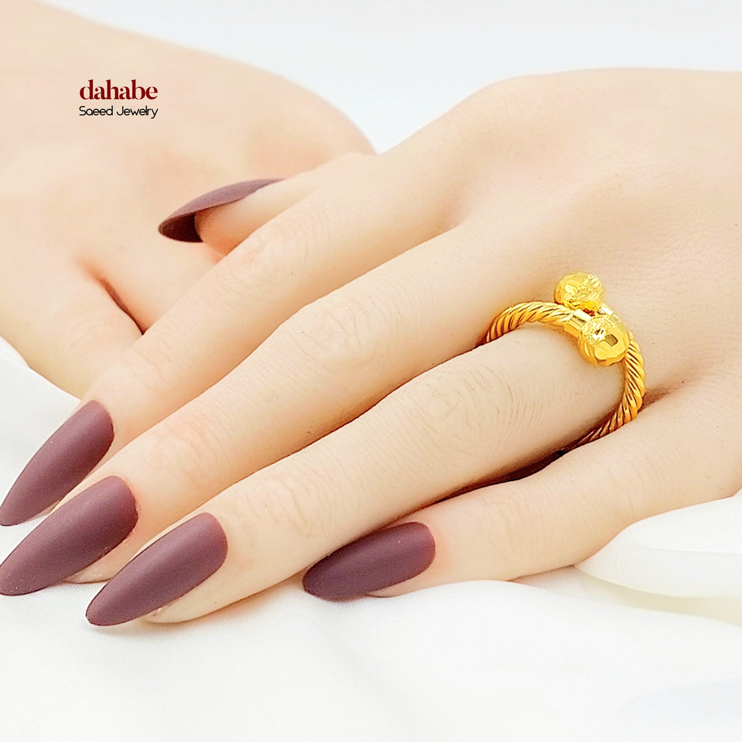 Deluxe Twisted Ring Made of 21K Gold by Saeed Jewelry 