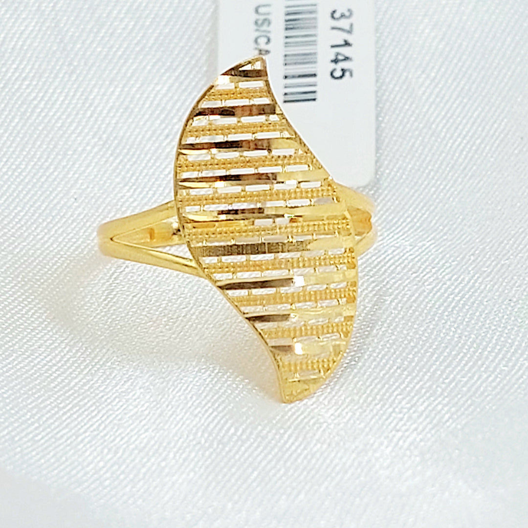 Deluxe Leaf Ring Made of 21K Gold by Saeed Jewelry 