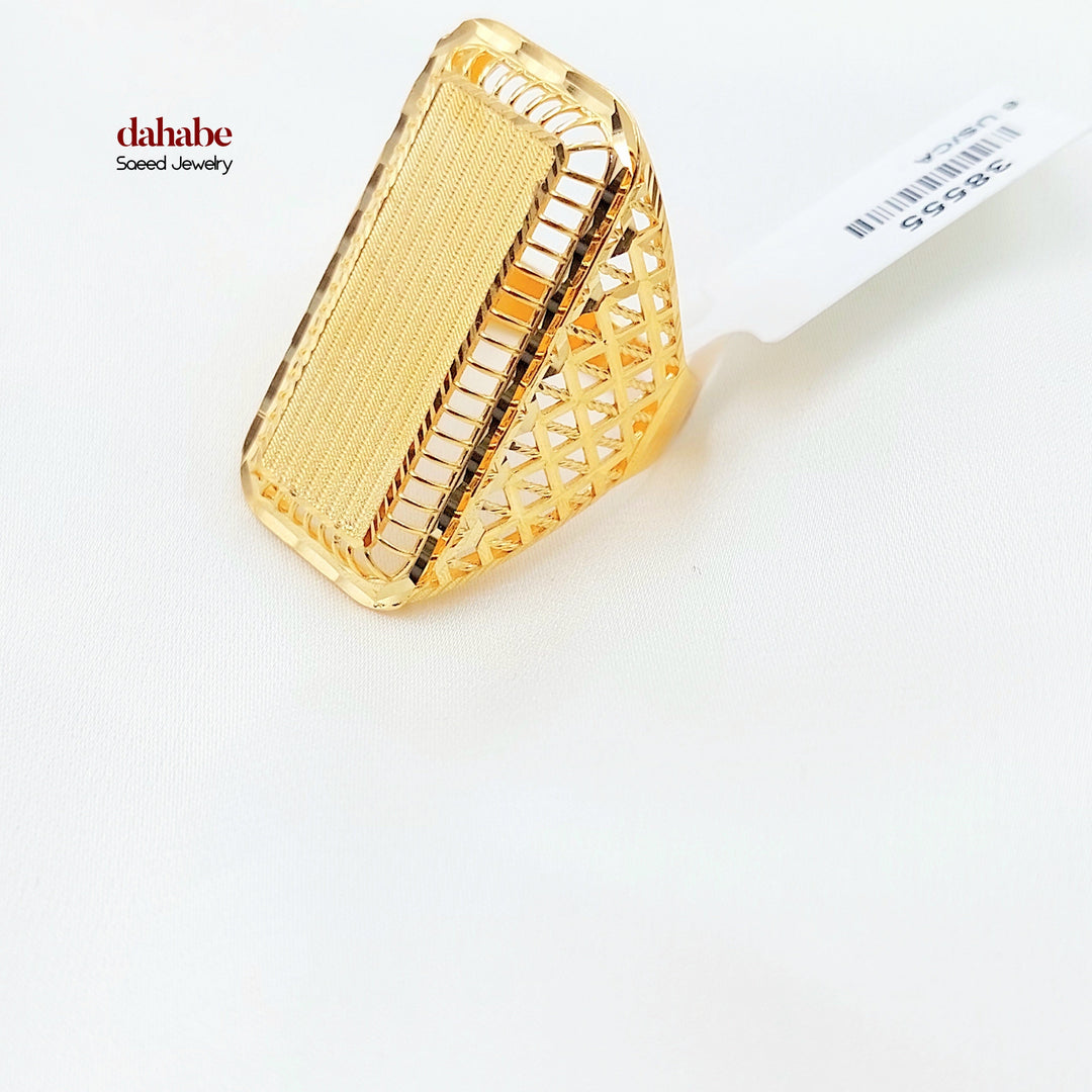 21K Gold Pyramid Openwork Ring