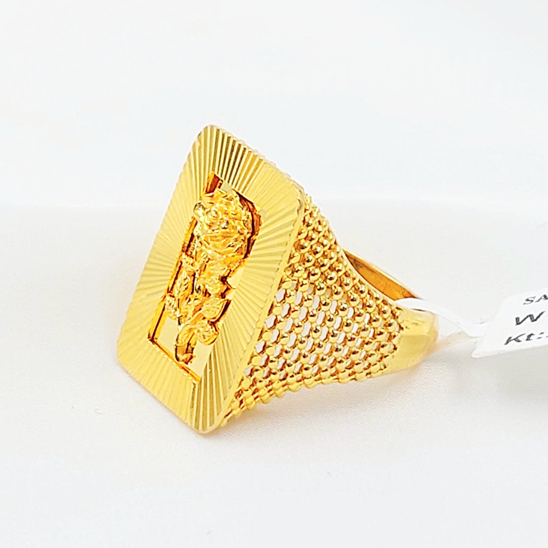 Deluxe Ounce Ring Made of 21K Gold by Saeed Jewelry 