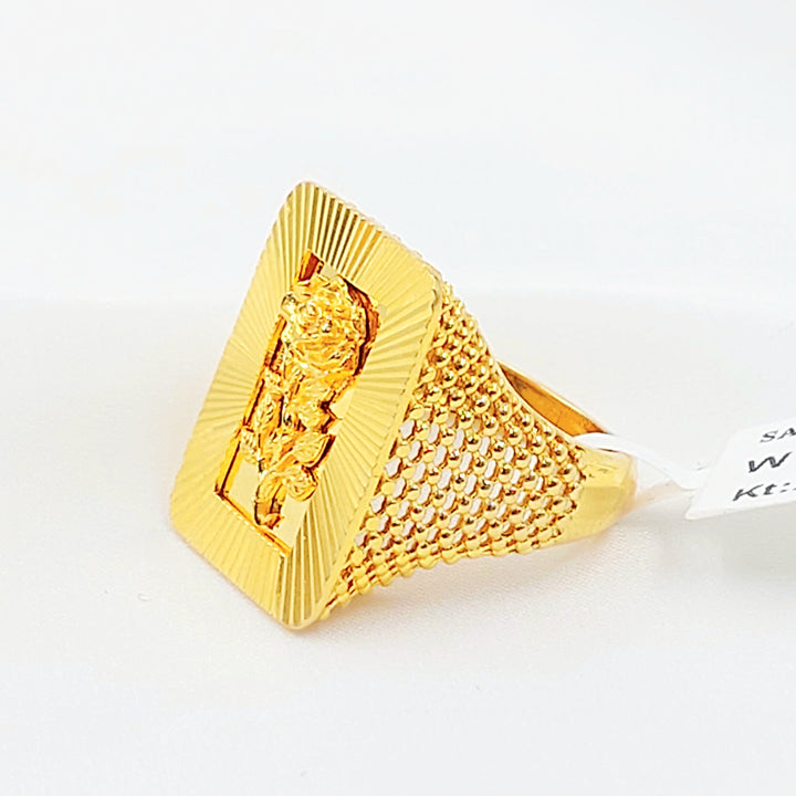 Deluxe Ounce Ring Made of 21K Gold by Saeed Jewelry 