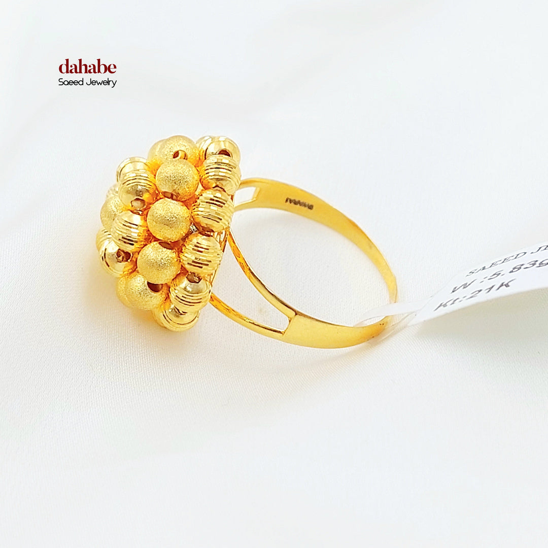 Deluxe Balls Ring Made of 21K Gold by Saeed Jewelry 