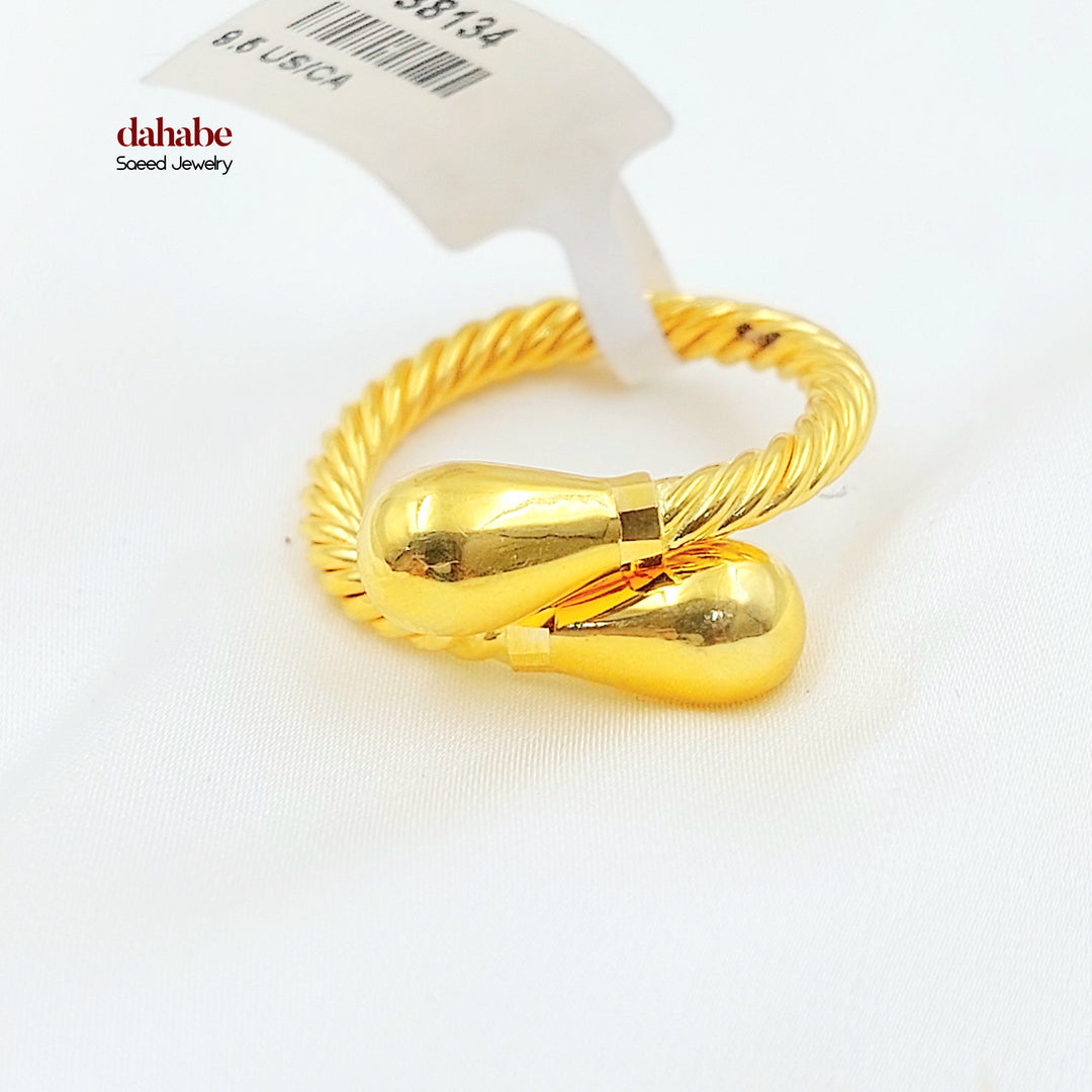 Deluxe Twisted Ring Made of 21K Gold by Saeed Jewelry 
