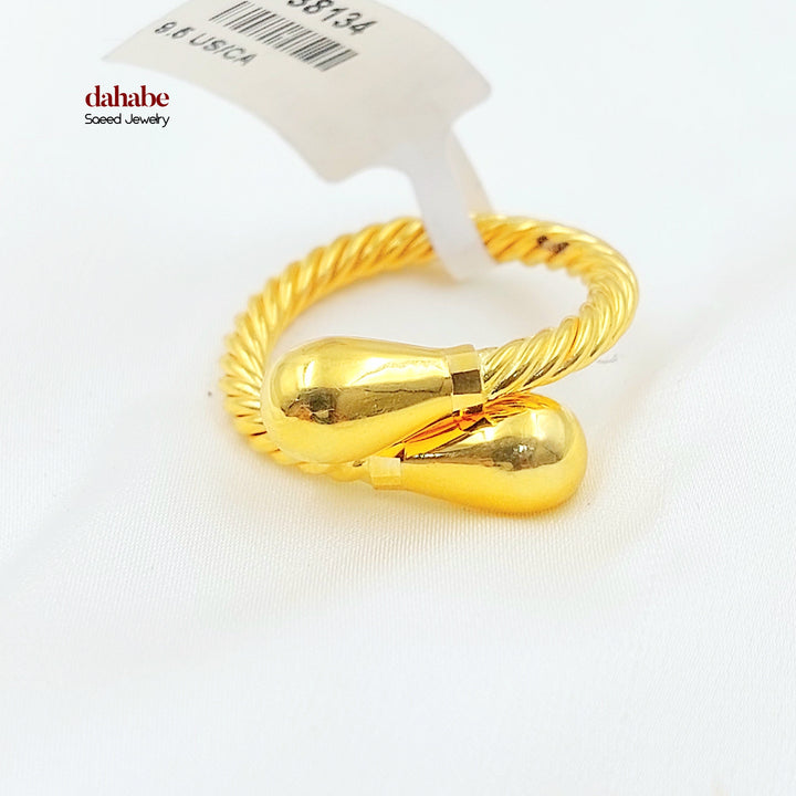 Deluxe Twisted Ring Made of 21K Gold by Saeed Jewelry 