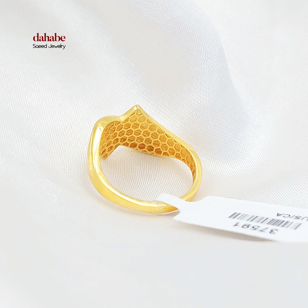 21K خاتم سادة اكسترا-مجوهرات الشيخ سعيد-Saeed Jewelry 