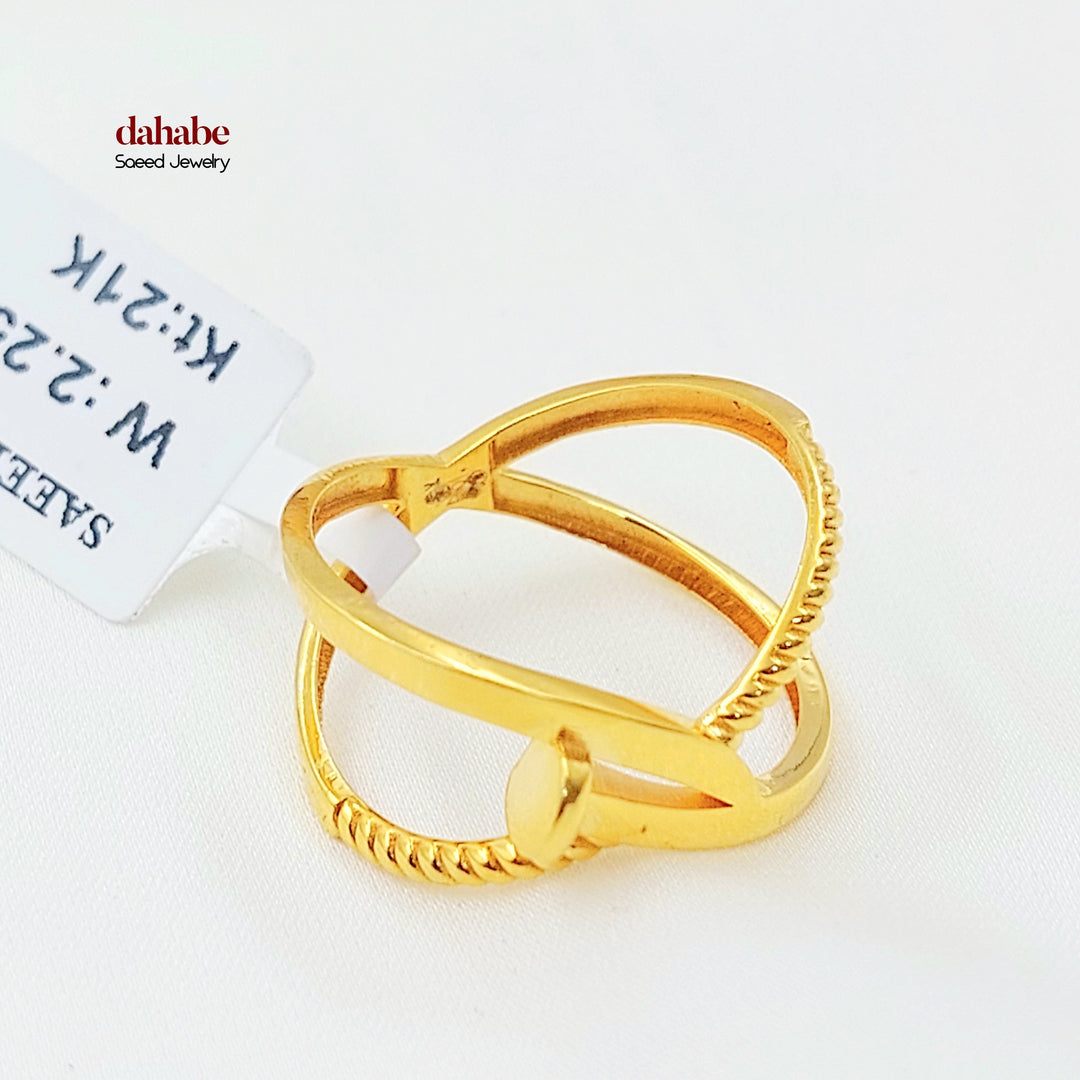 Deluxe X Style Ring Made of 21K Gold by Saeed Jewelry 
