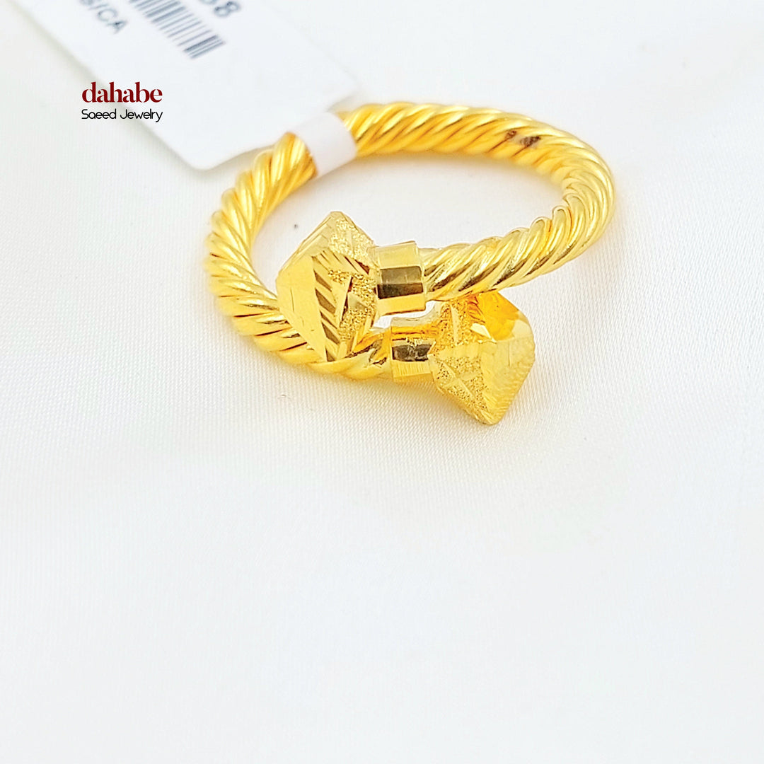 Deluxe Twisted Ring Made of 21K Gold by Saeed Jewelry 