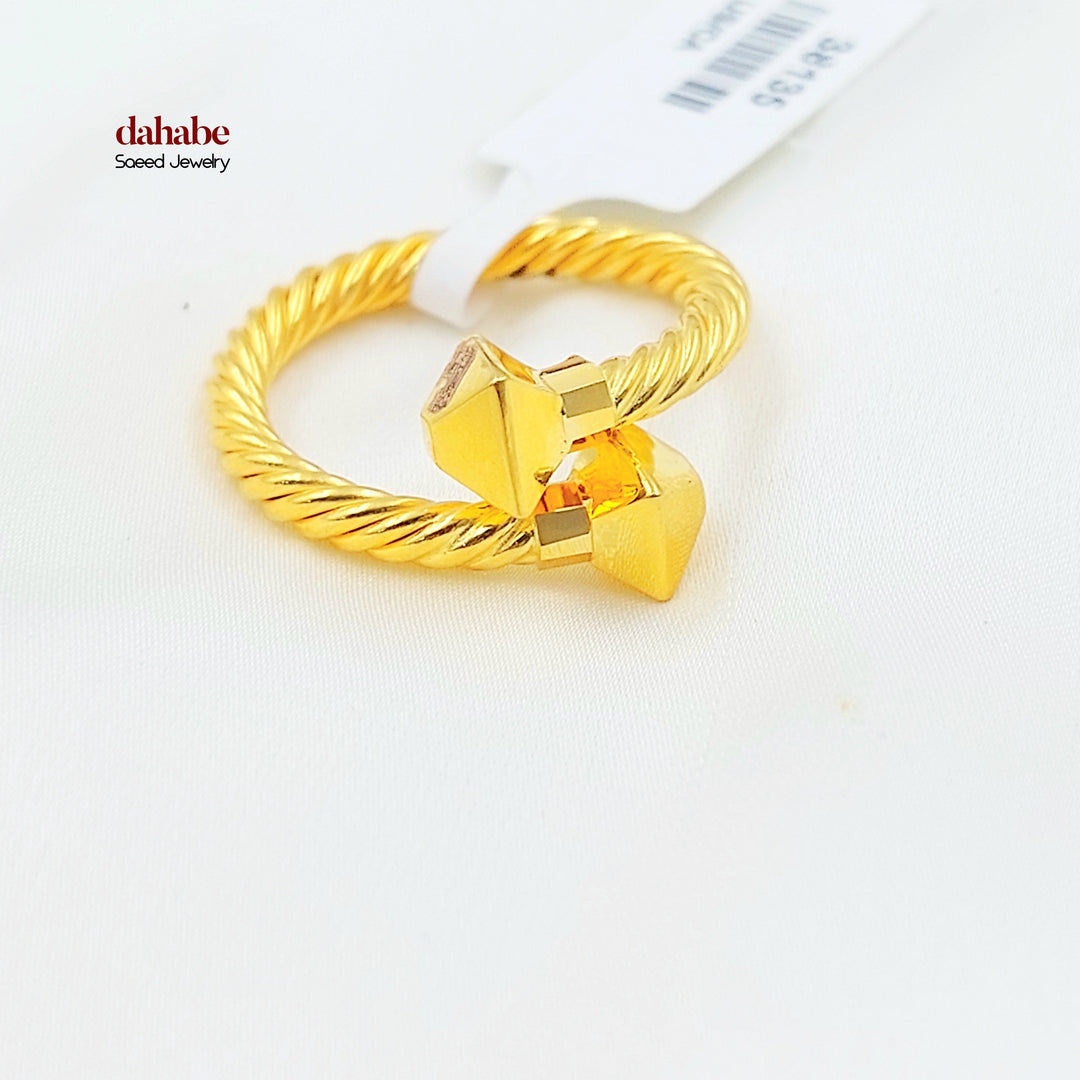 Deluxe Twisted Ring Made of 21K Gold by Saeed Jewelry 
