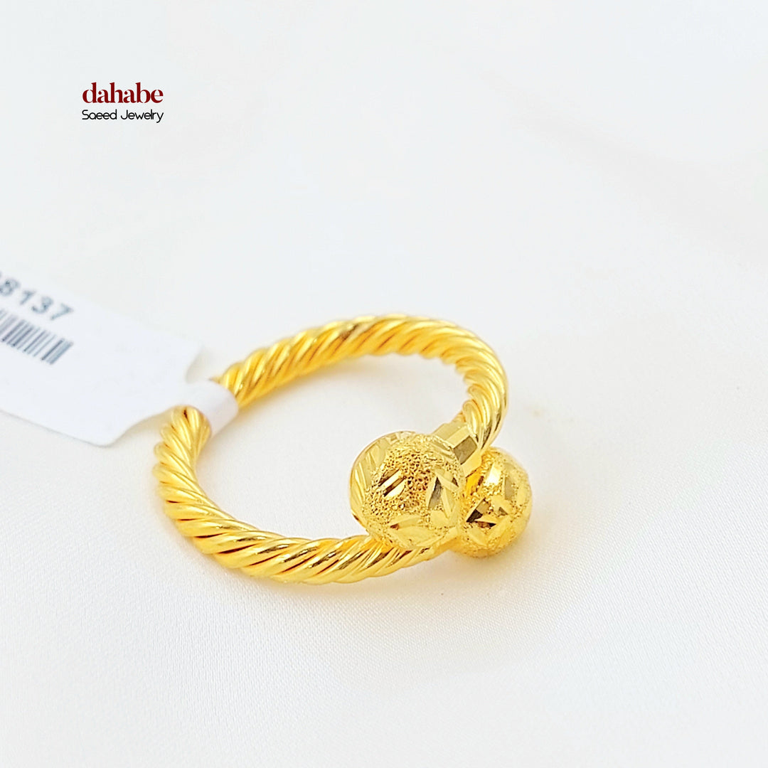 Deluxe Twisted Ring Made of 21K Gold by Saeed Jewelry 
