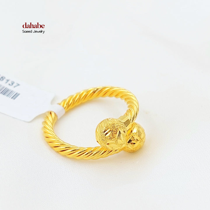 Deluxe Twisted Ring Made of 21K Gold by Saeed Jewelry 
