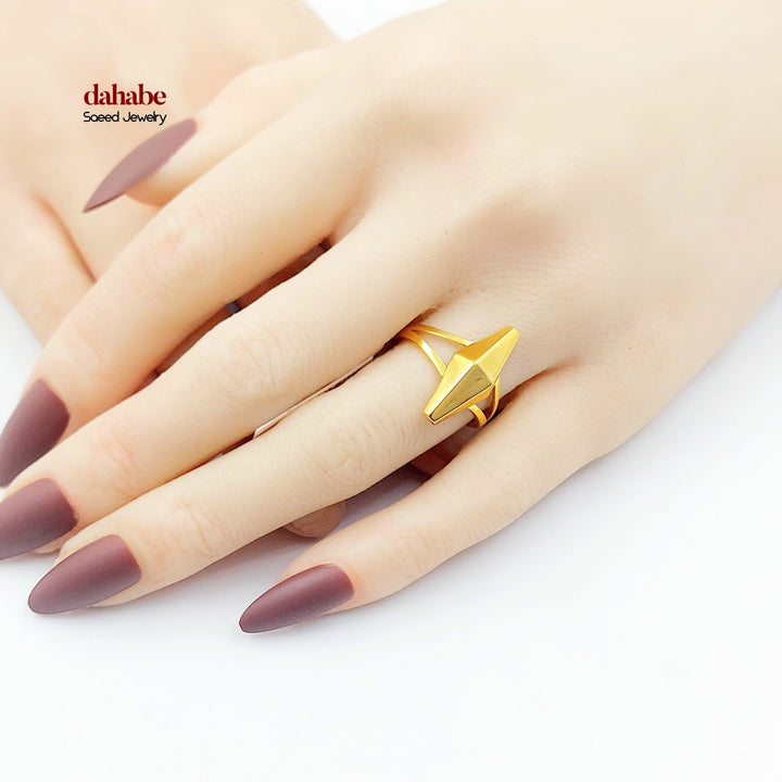 21K خاتم زيتون اكسترا-مجوهرات الشيخ سعيد-Saeed Jewelry 