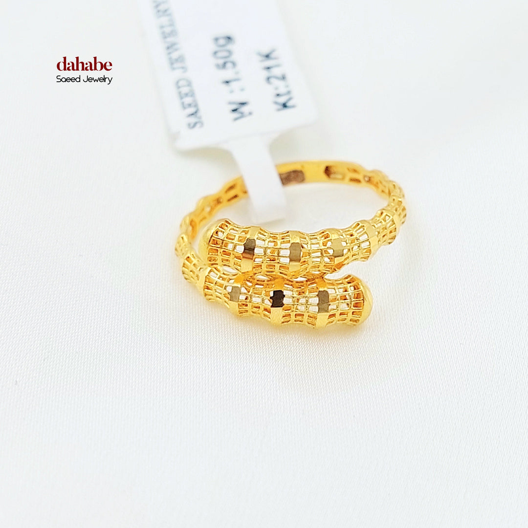 Deluxe Engraved Ring Made of 21K Gold by Saeed Jewelry 