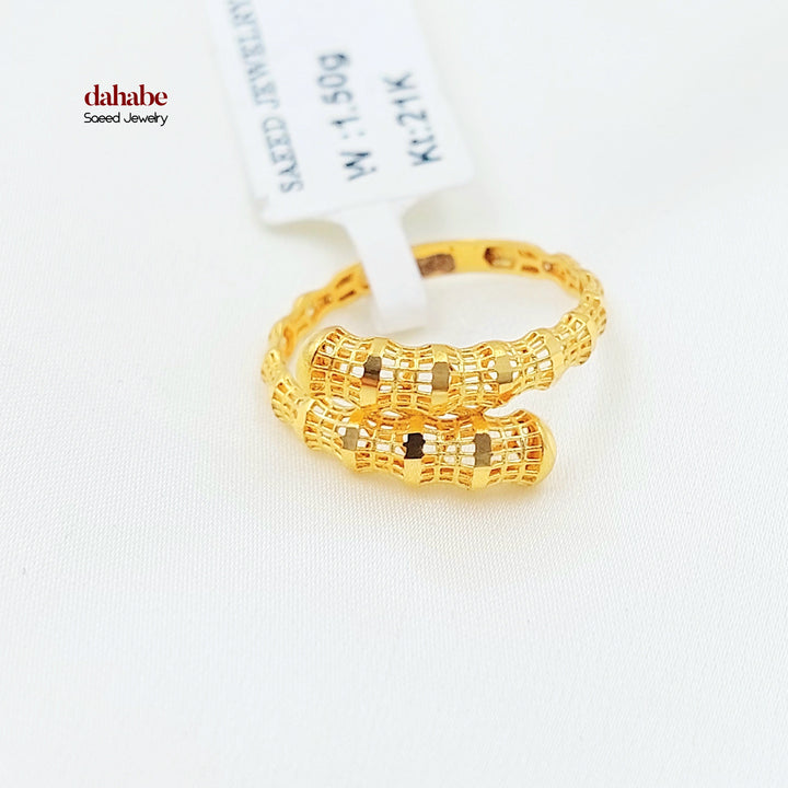 Deluxe Engraved Ring Made of 21K Gold by Saeed Jewelry 