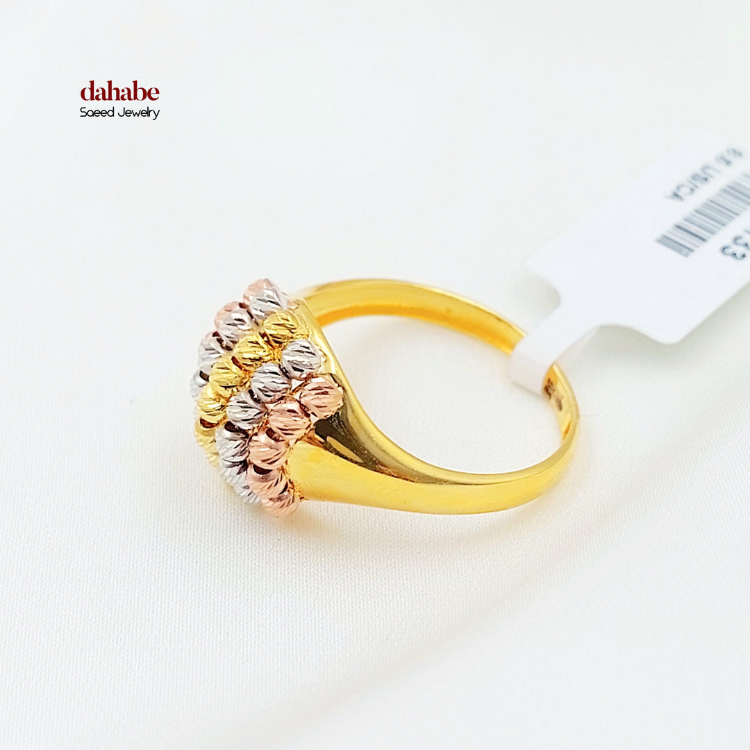 Deluxe Balls Ring Made of 21K Gold by Saeed Jewelry 