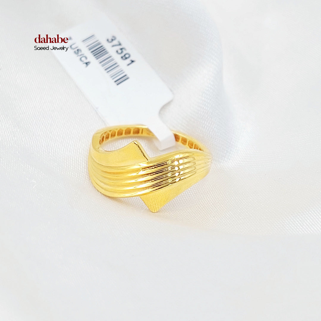 21K خاتم سادة اكسترا-مجوهرات الشيخ سعيد-Saeed Jewelry 