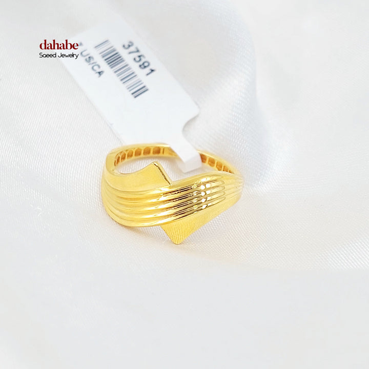 21K خاتم سادة اكسترا-مجوهرات الشيخ سعيد-Saeed Jewelry 