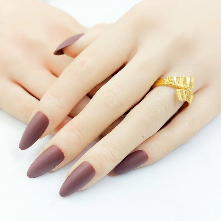 Deluxe Engraved Ring Made of 21K Gold by Saeed Jewelry 