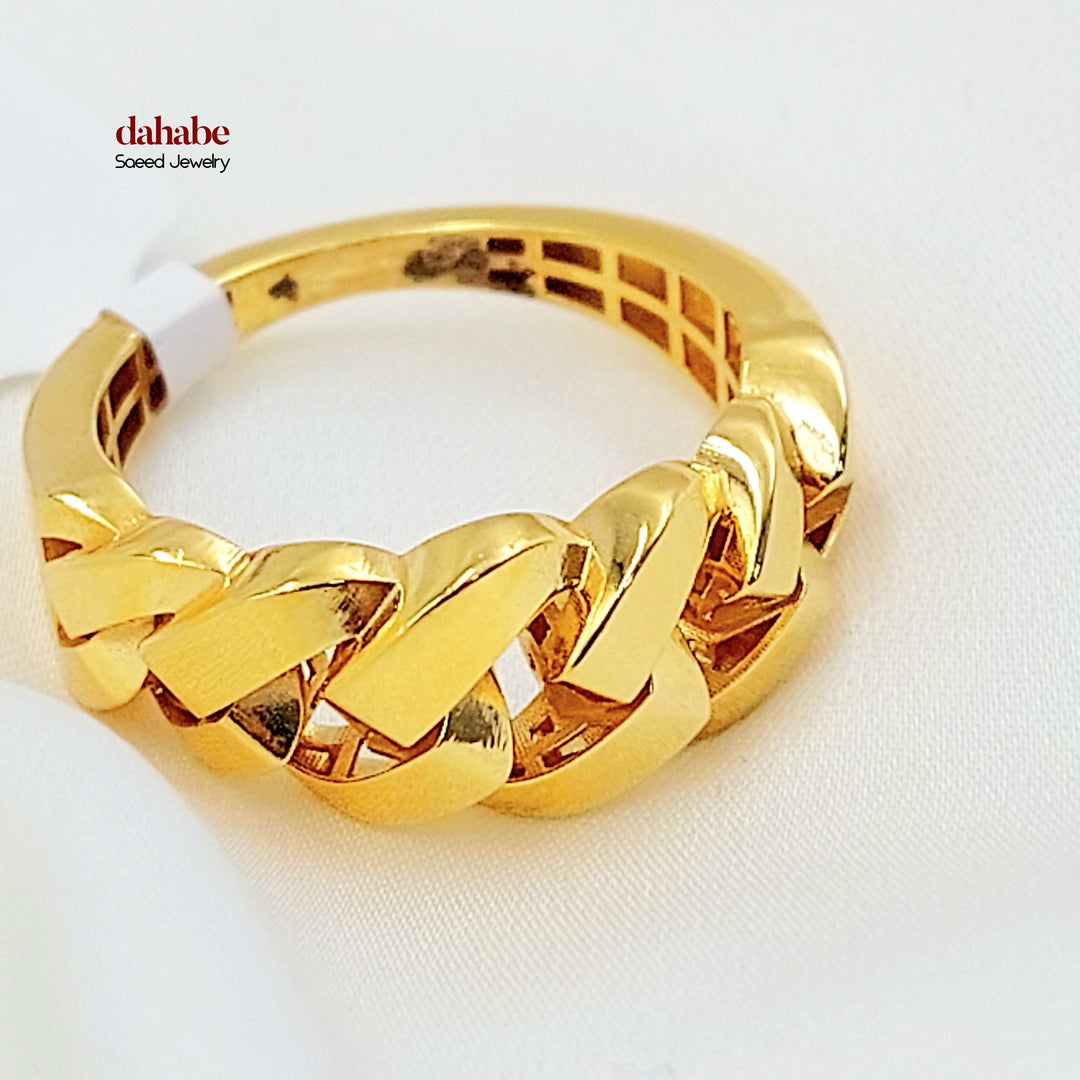 21K Gold Cuban Link Ring