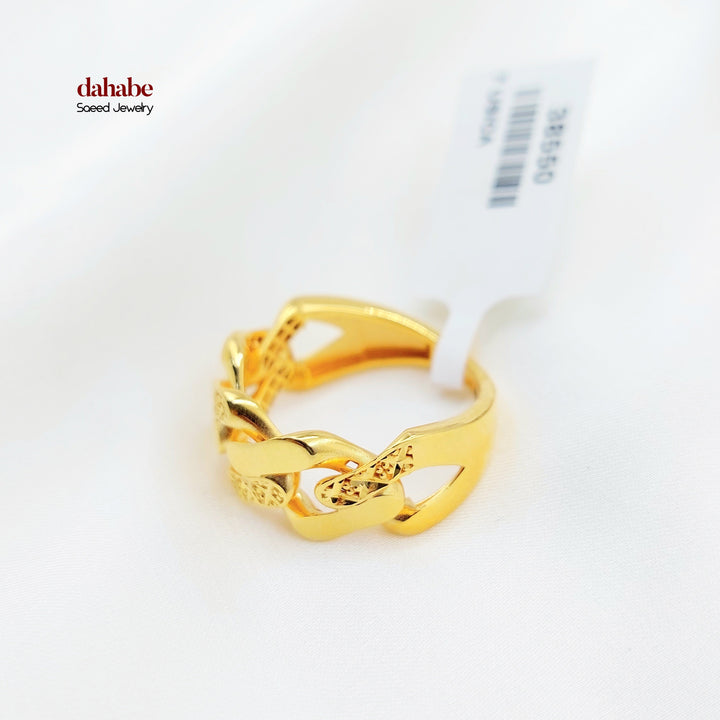 21K Gold Cuban Link Ring