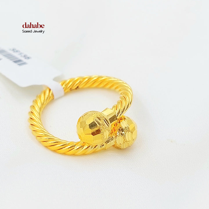 Deluxe Twisted Ring Made of 21K Gold by Saeed Jewelry 