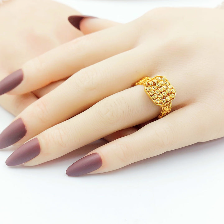21K خاتم طابات اكسترا-مجوهرات الشيخ سعيد-Saeed Jewelry 