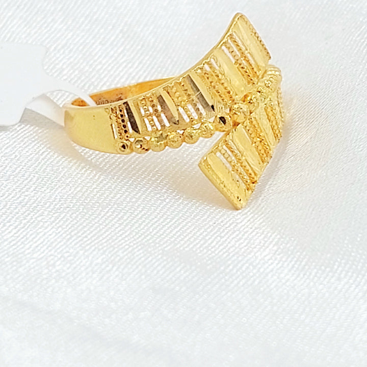 Deluxe Engraved Ring Made of 21K Gold by Saeed Jewelry 