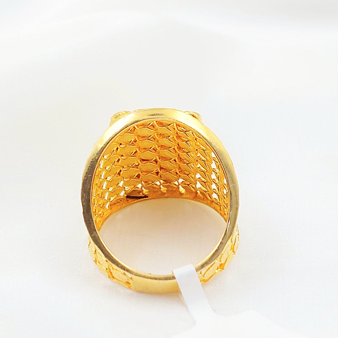 Deluxe Ounce Ring Made of 21K Gold by Saeed Jewelry 