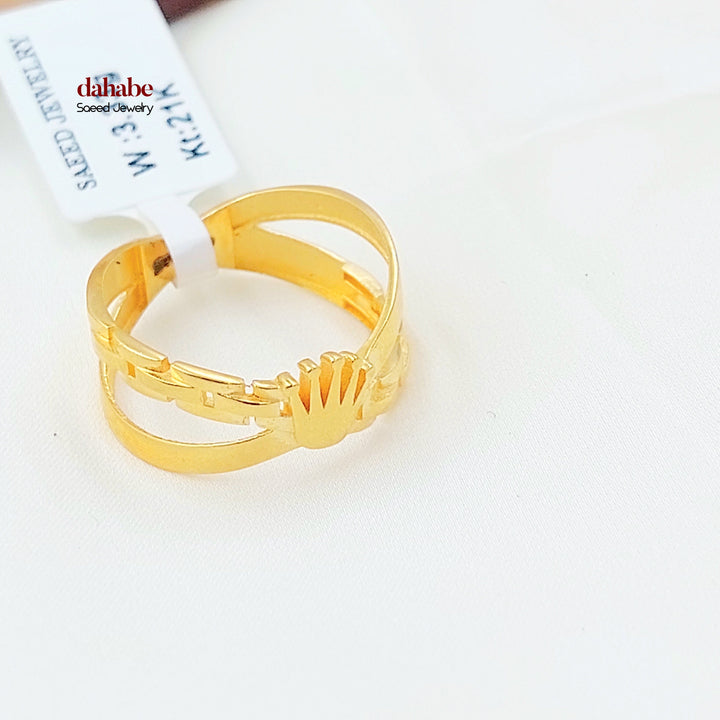 Deluxe X Style Ring Made of 21K Gold by Saeed Jewelry 