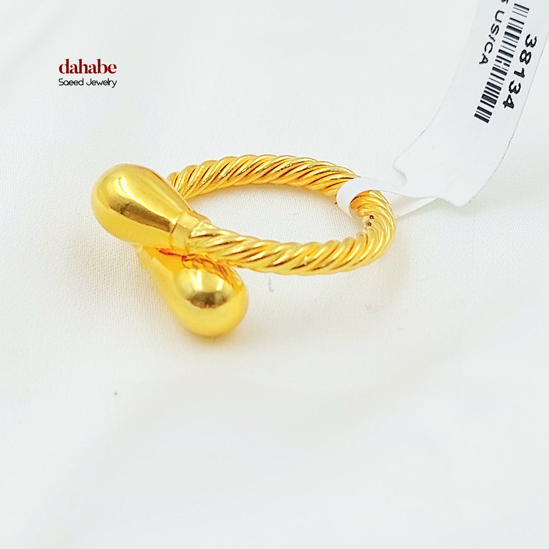 Deluxe Twisted Ring Made of 21K Gold by Saeed Jewelry 