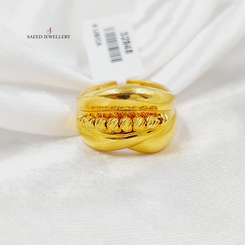 21K Gold Deluxe Balls Ring by Saeed Jewelry - Image 2