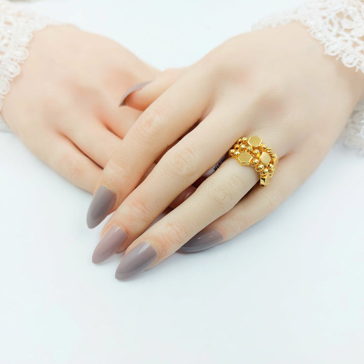 Deluxe Balls Ring Made of 21K Gold by Saeed Jewelry 