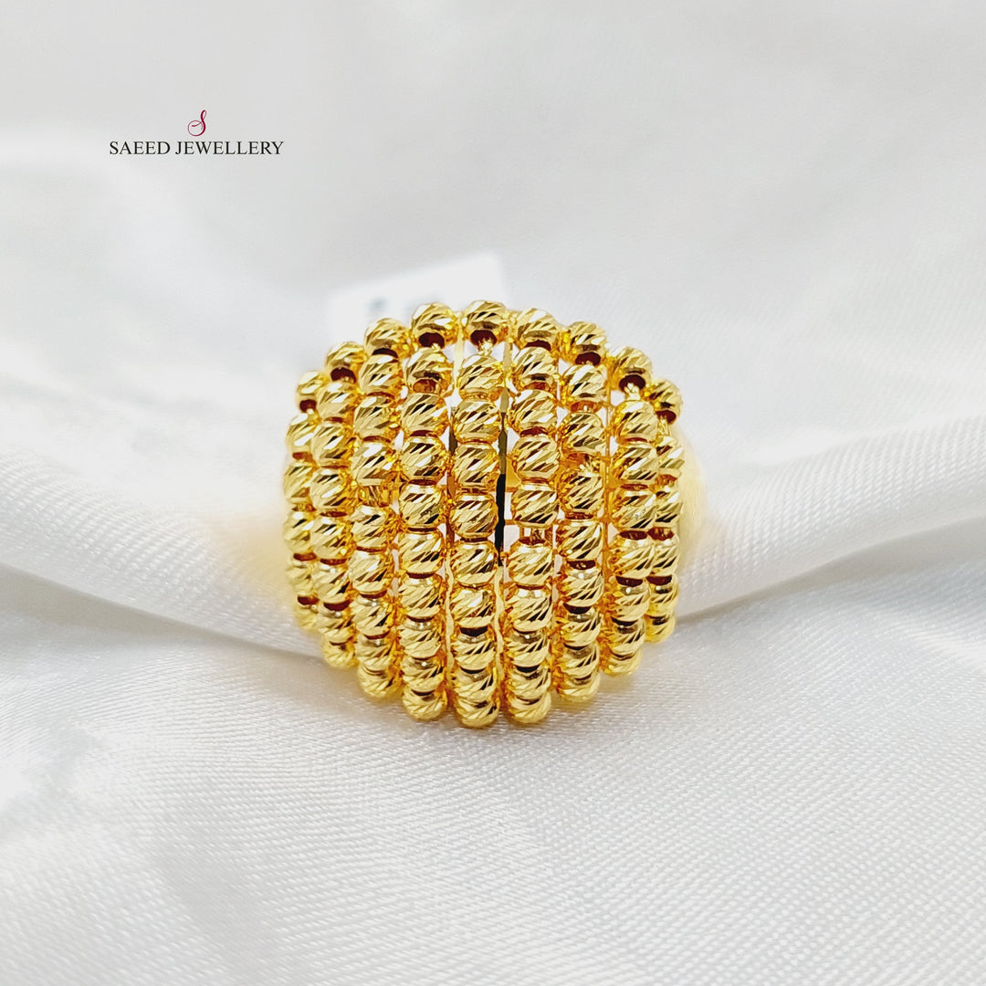 21K Gold Deluxe Balls Ring by Saeed Jewelry - Image 1