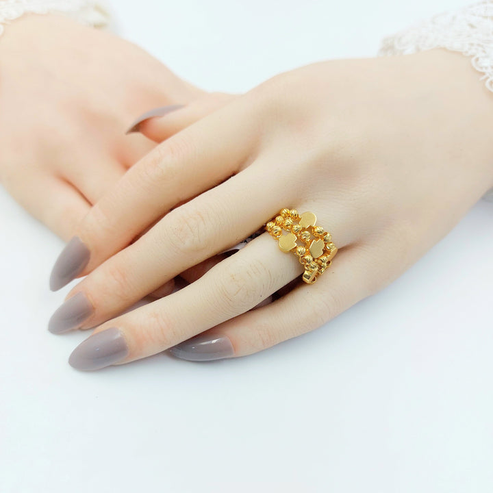 Deluxe Balls Ring Made of 21K Gold by Saeed Jewelry 