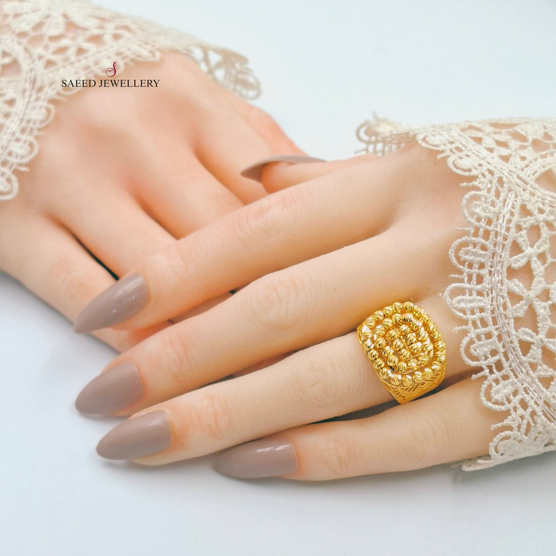 Deluxe Balls Ring Made of 21K Gold by Saeed Jewelry 