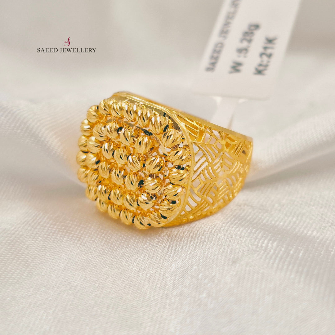 Deluxe Balls Ring Made of 21K Gold by Saeed Jewelry 