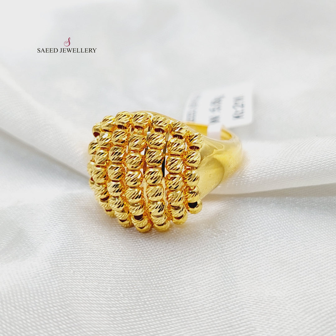 21K Gold Deluxe Balls Ring by Saeed Jewelry - Image 3